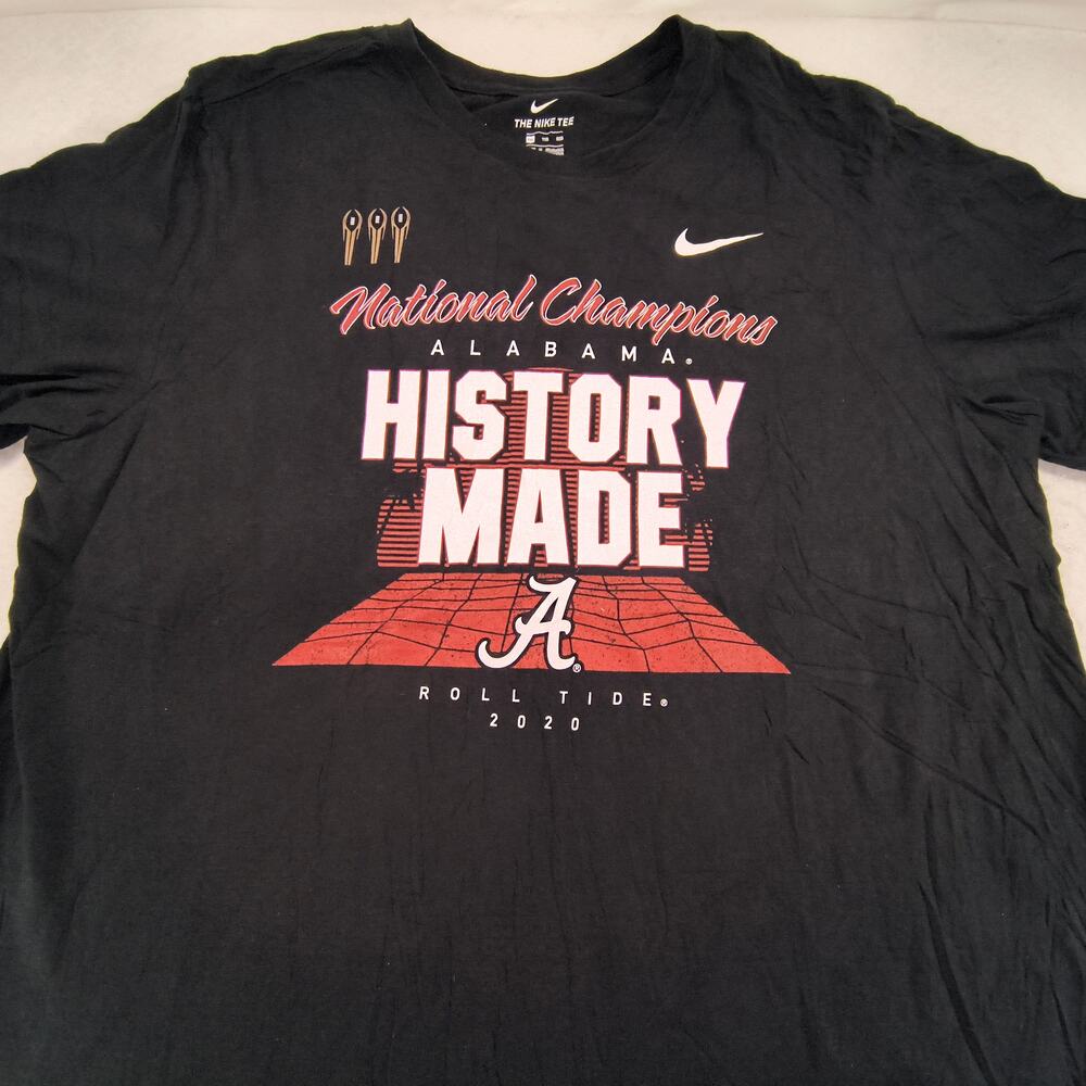 Nike Alabama Crimson Tide Short Sleeve College T Shirt Mens Size 2XL Black
